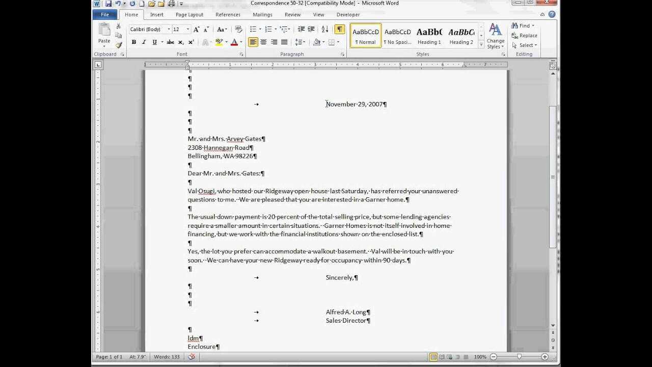 Modified Block Letter Template Word modified-block-letter-template-word