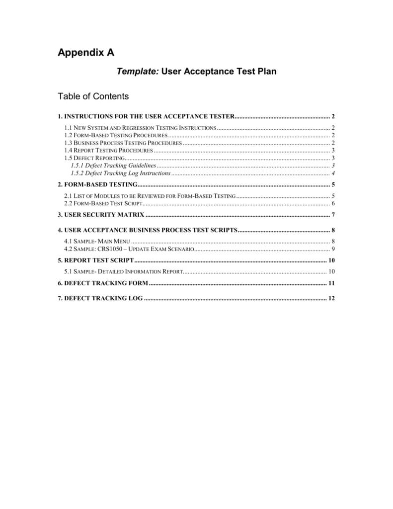 Moe Uat Template In Acceptance Test Report Template