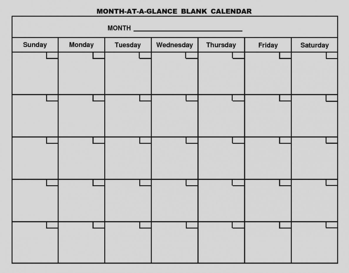 Month At A Glance Blank Calendar Template – Free Calendar For Month At A Glance Blank Calendar Template