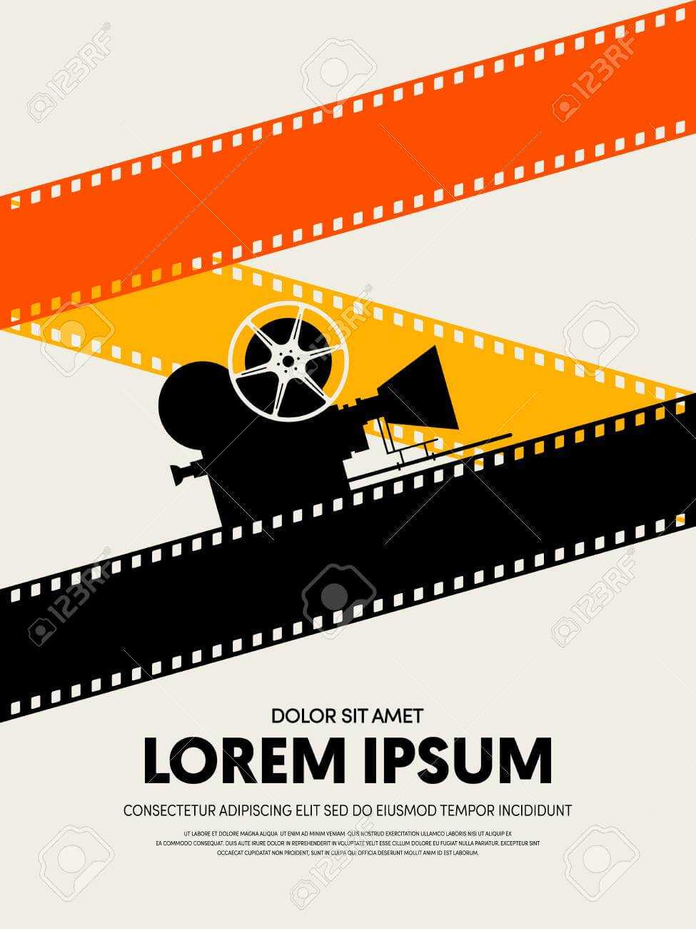 Movie And Film Festival Poster Template Design Modern Retro Vintage.. With Regard To Film Festival Brochure Template