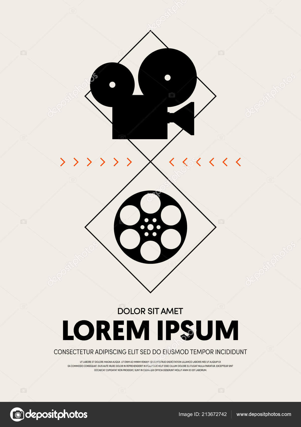 Movie Film Festival Poster Template Design Modern Retro Inside Film Festival Brochure Template