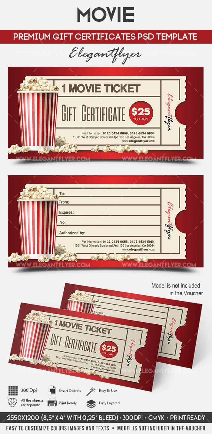Movie Gift Certificate Psd Printable Regarding Movie Gift Certificate Template