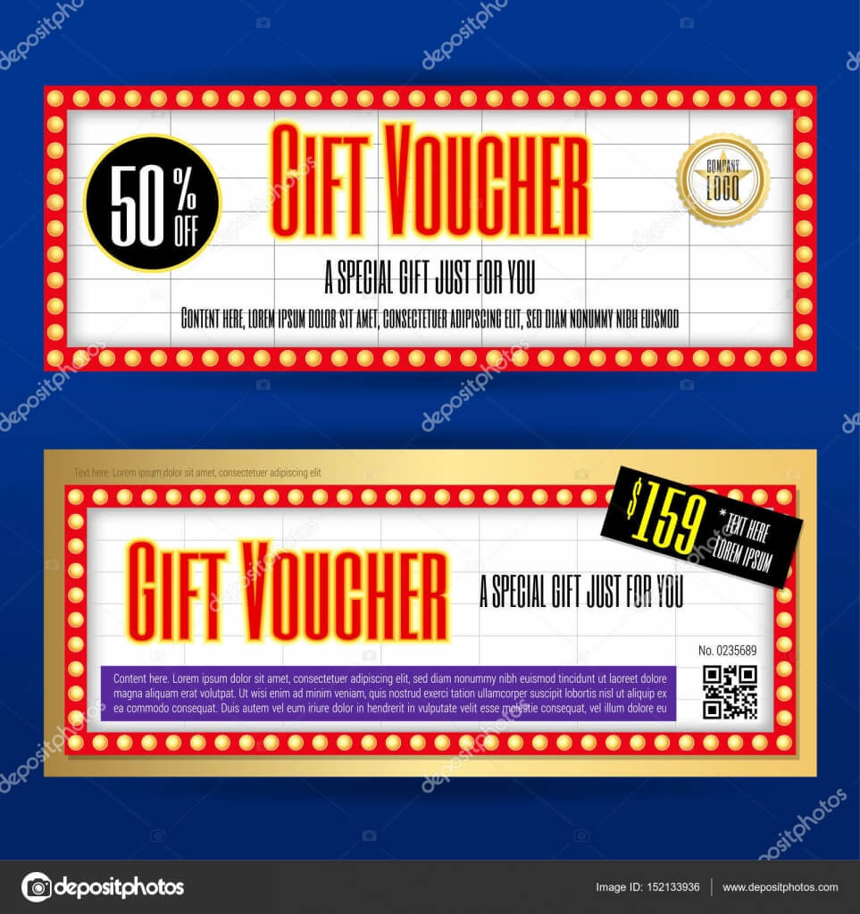 Movie Ticket Sign Theme Gift Voucher Or Gift Coupon Template In Movie Gift Certificate Template