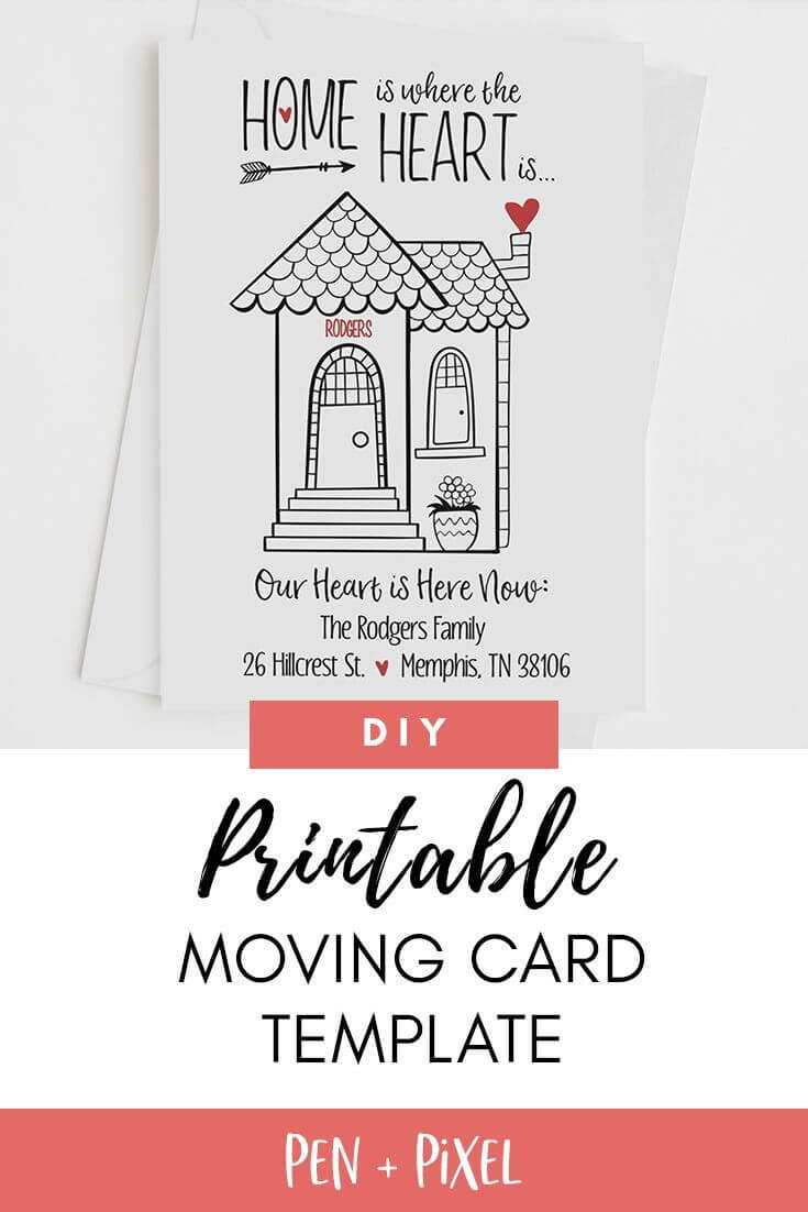 Moving Announcement, New Home, Moving, Change Of Address With Regard To Moving Home Cards Template