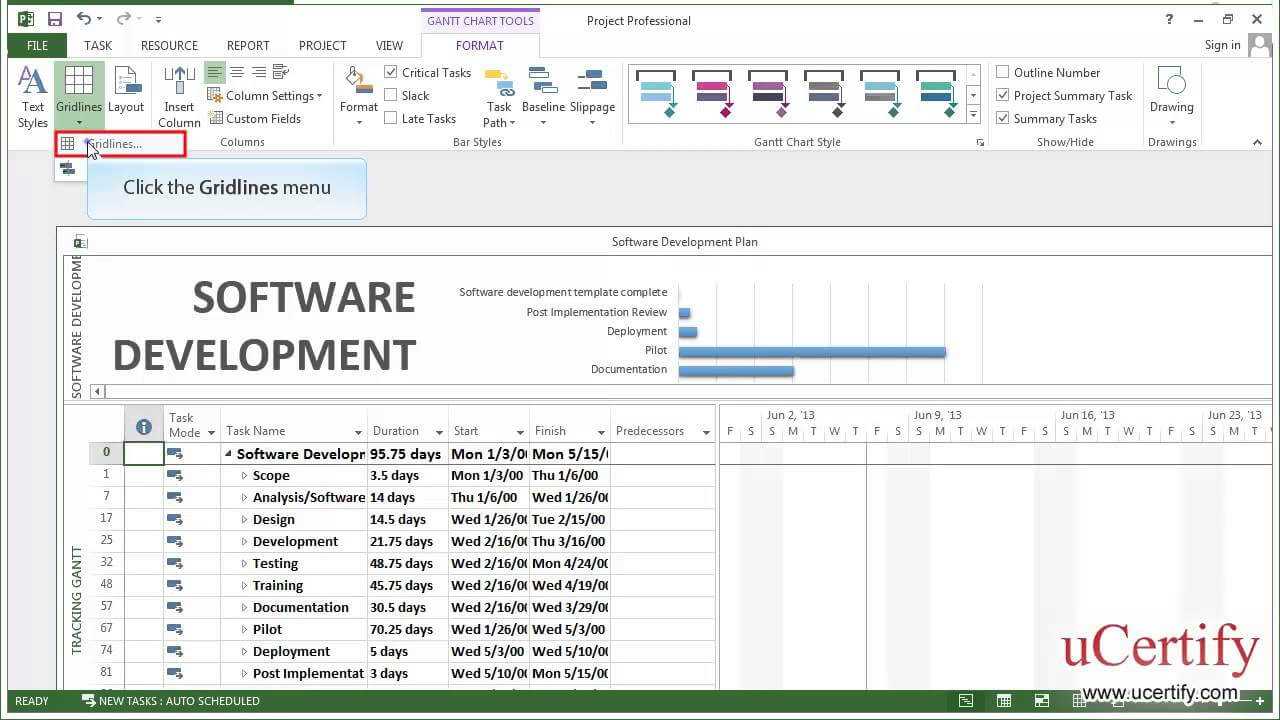 Ms Project 2013 How To Change The Format Of The Current Date Line Demo Regarding Ms Project 2013 Report Templates