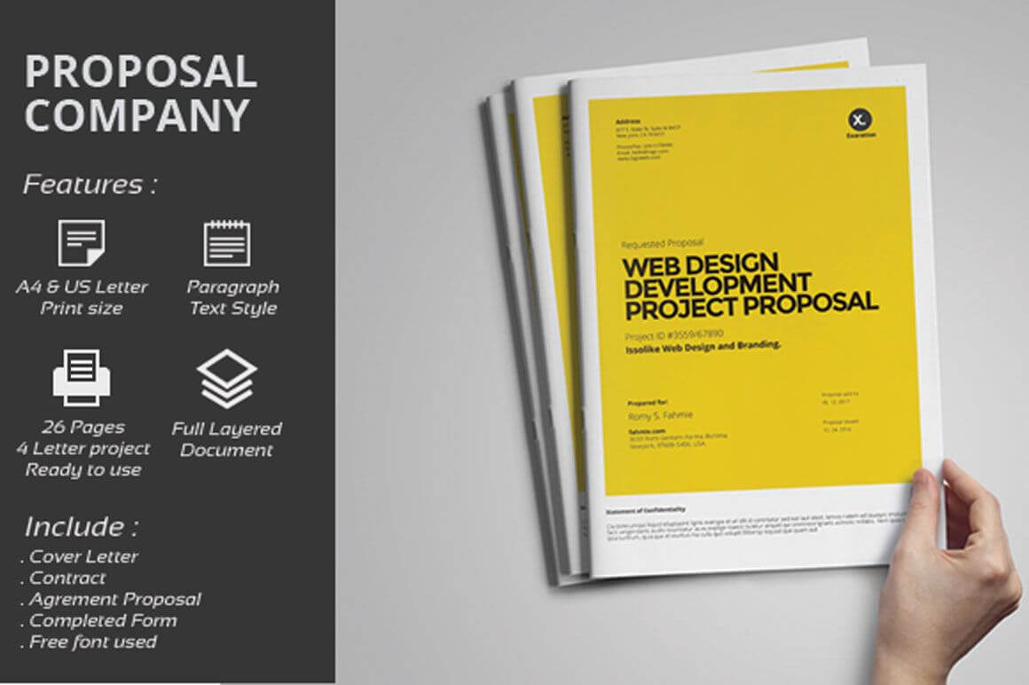 Ms Word Project Proposal Brochure Template | Web Design Pertaining To Free Business Proposal Template Ms Word