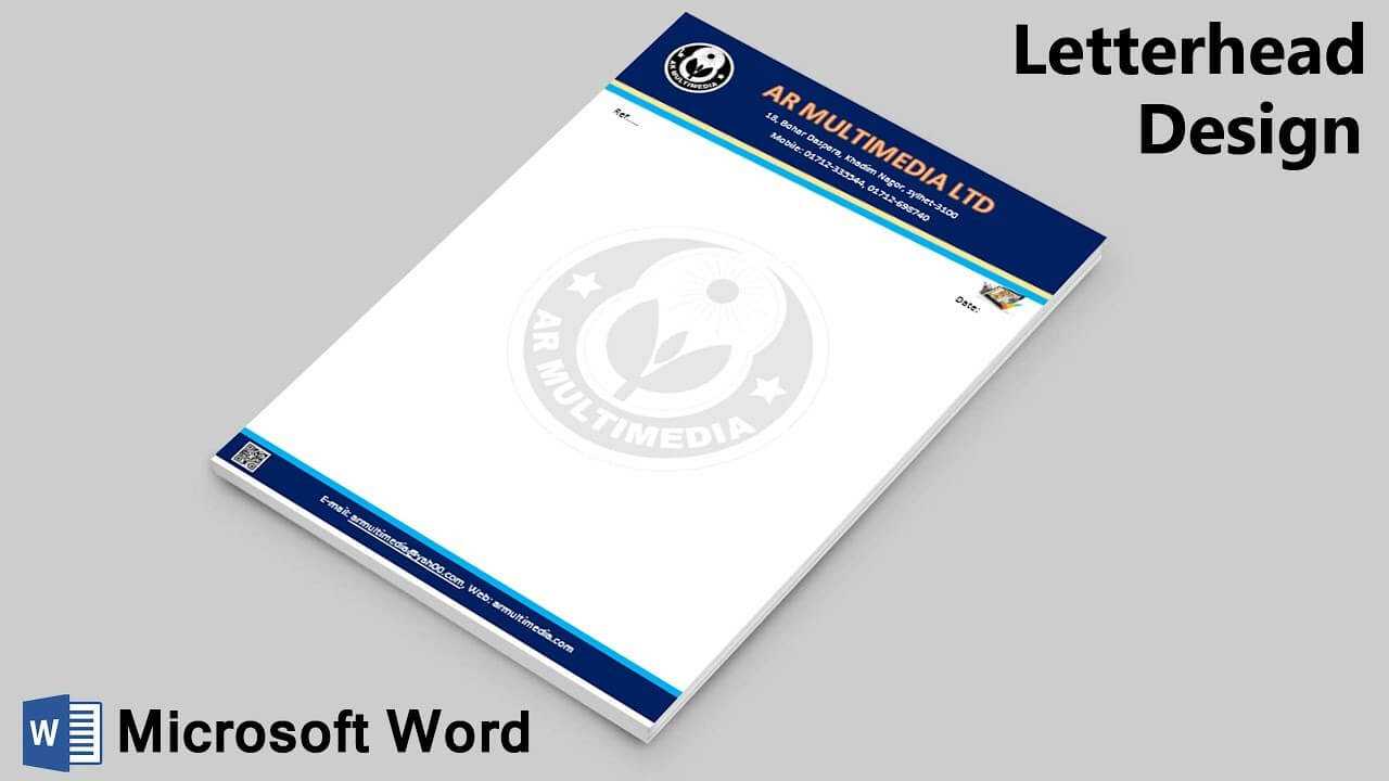 Ms Word Tutorial: How To Make Letterhead Design In Microsoft Word 2019|Ms W  Pad {Ar Multimedia} Within How To Create A Letterhead Template In Word