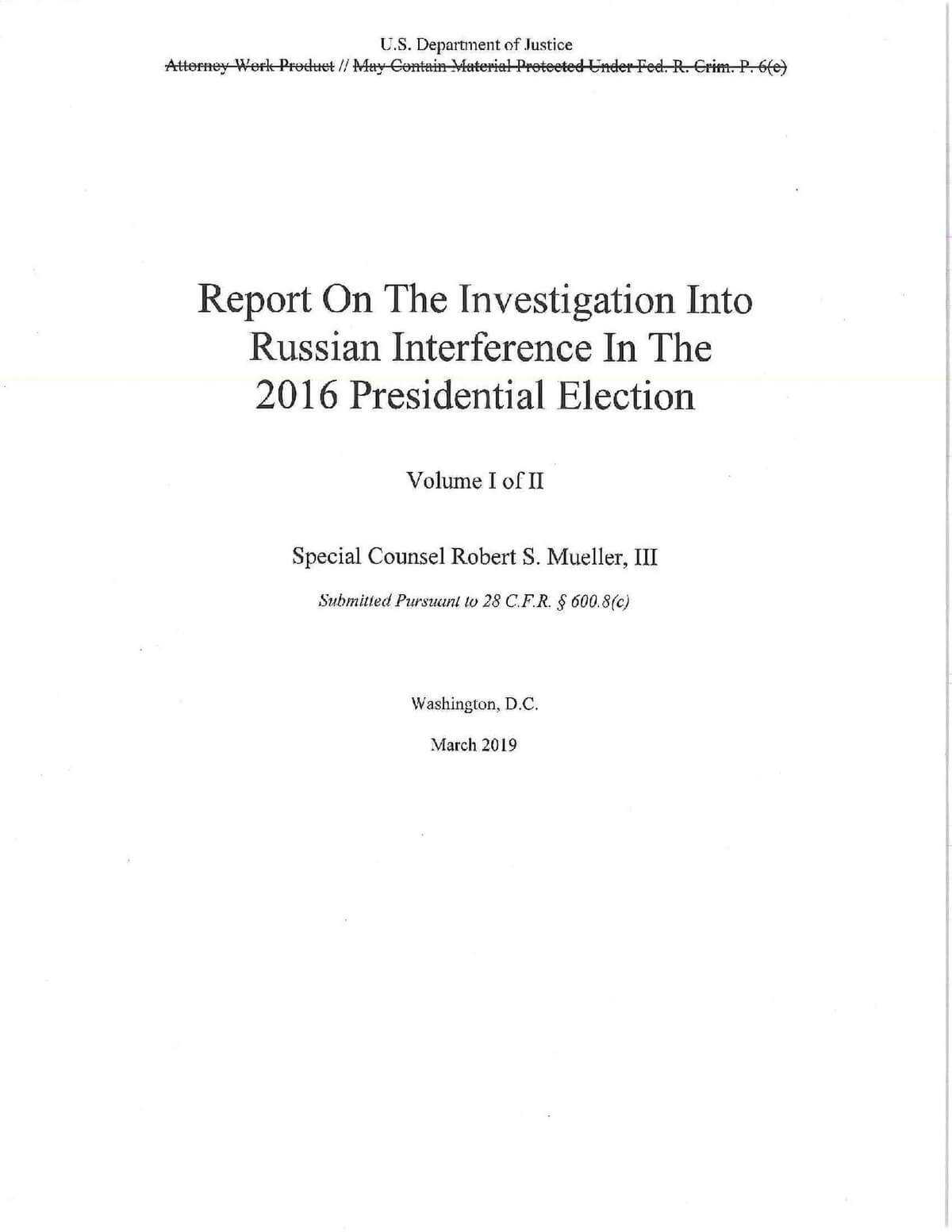 Mueller Report – Wikipedia With Regard To Sample Fire Investigation Report Template