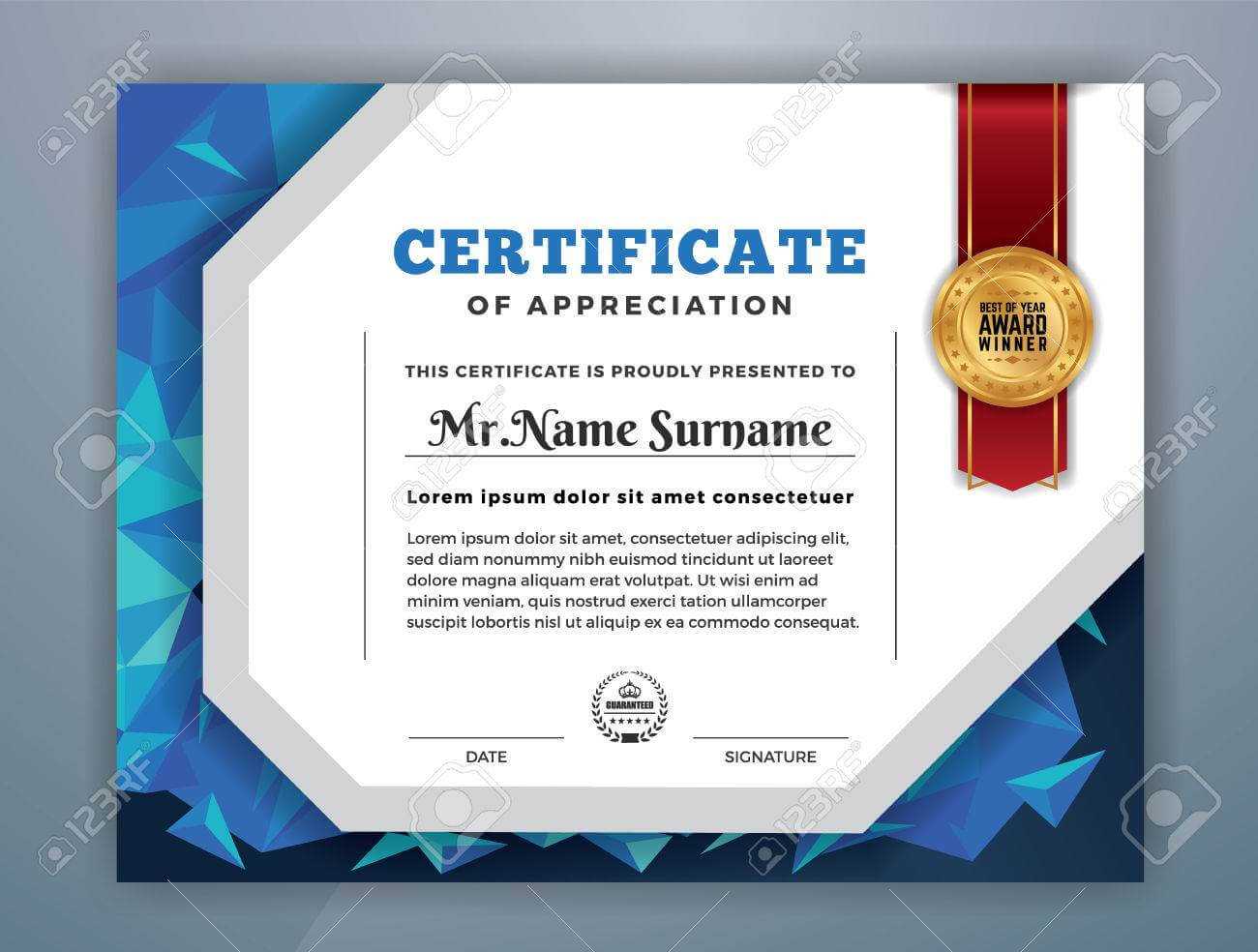 Multipurpose Modern Professional Certificate Template Design.. Pertaining To Professional Award Certificate Template