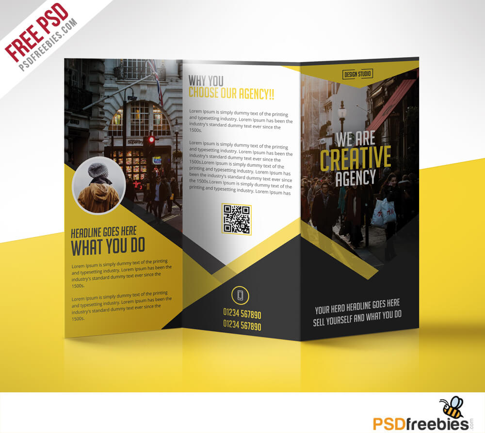 Multipurpose Trifold Business Brochure Free Psd Template Inside Creative Brochure Templates Free Download