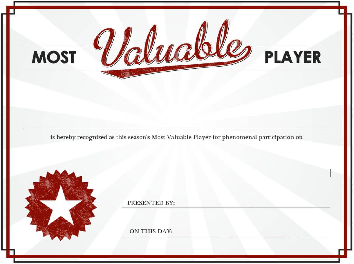 Mvp Certificate Blank Template - Imgflip Pertaining To Player Of The Day Certificate Template