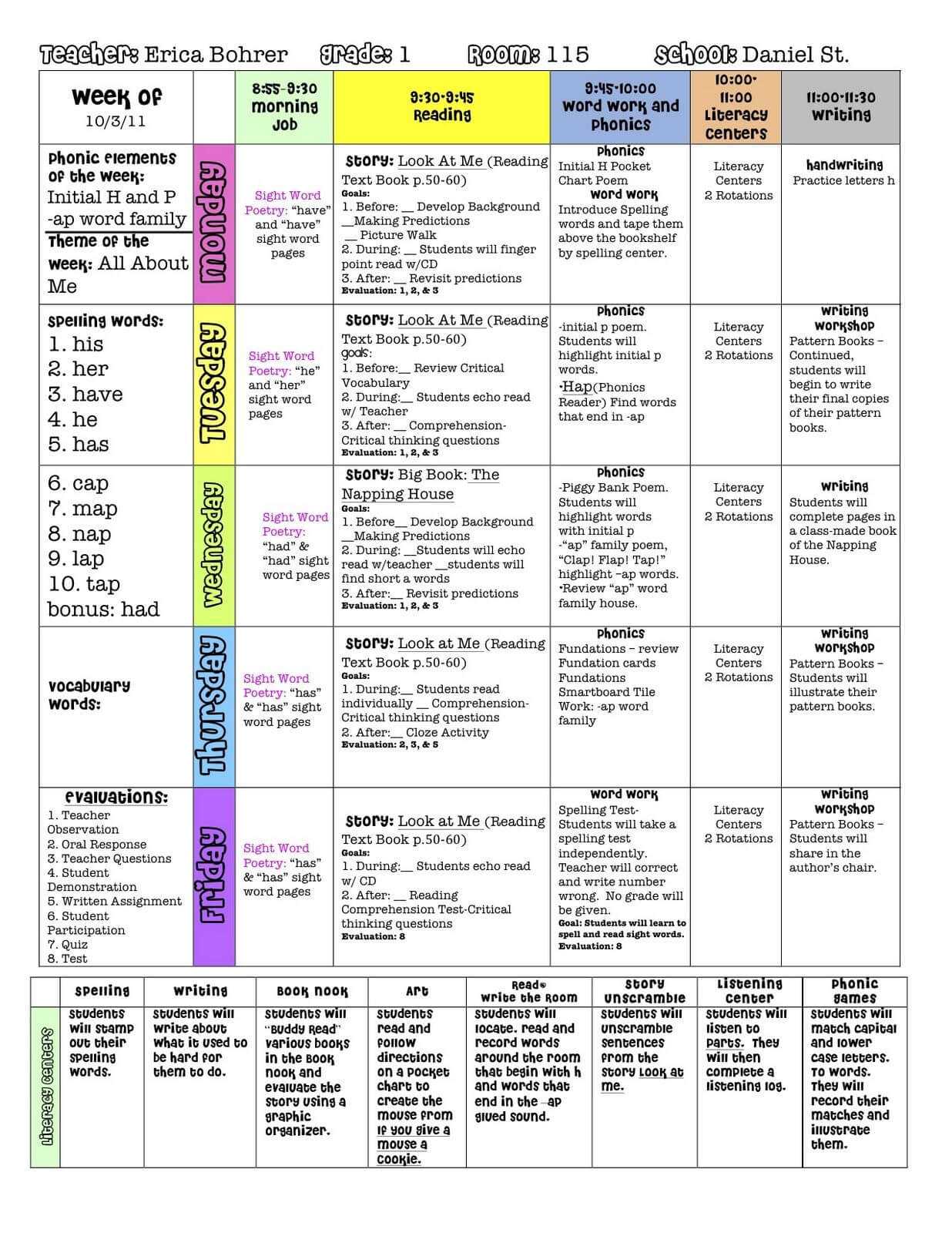 My First Grade Plan Book | Lesson Plan Format, Lesson Plan Inside Teacher Plan Book Template Word