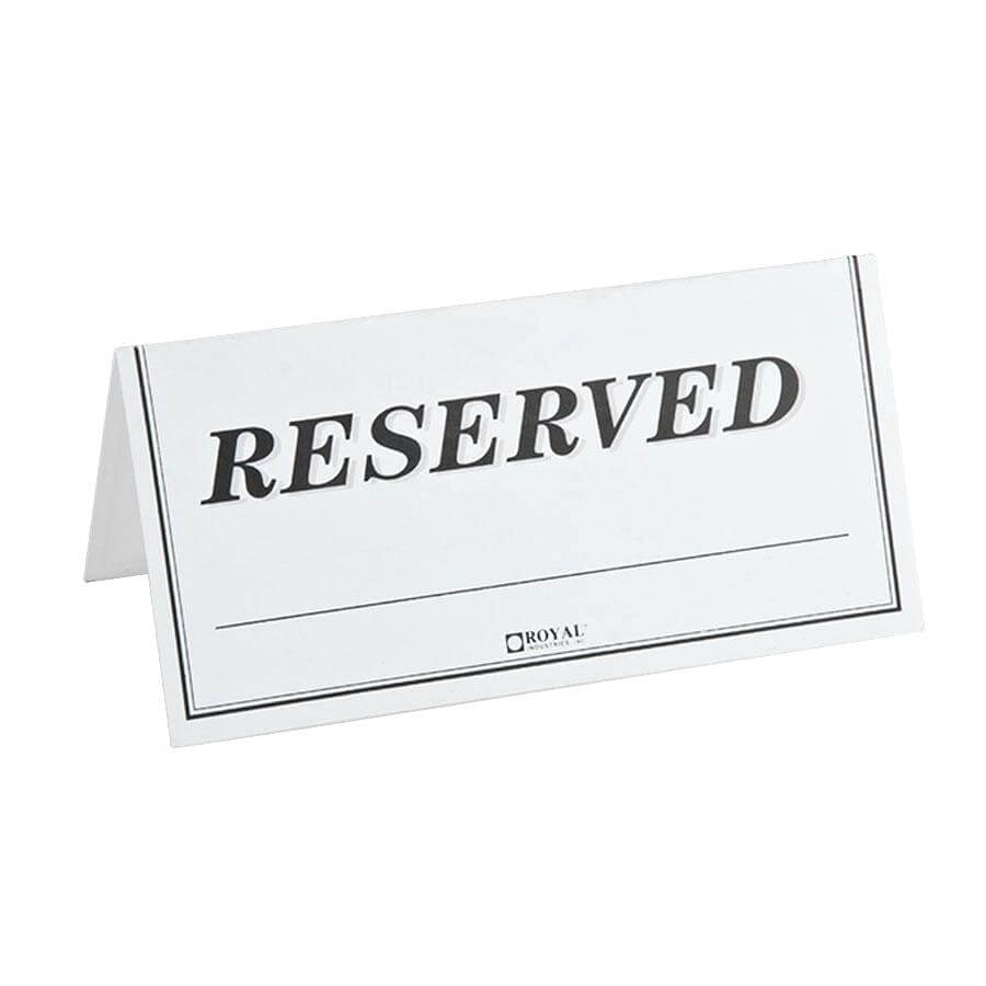Reserved Cards For Tables Templates
