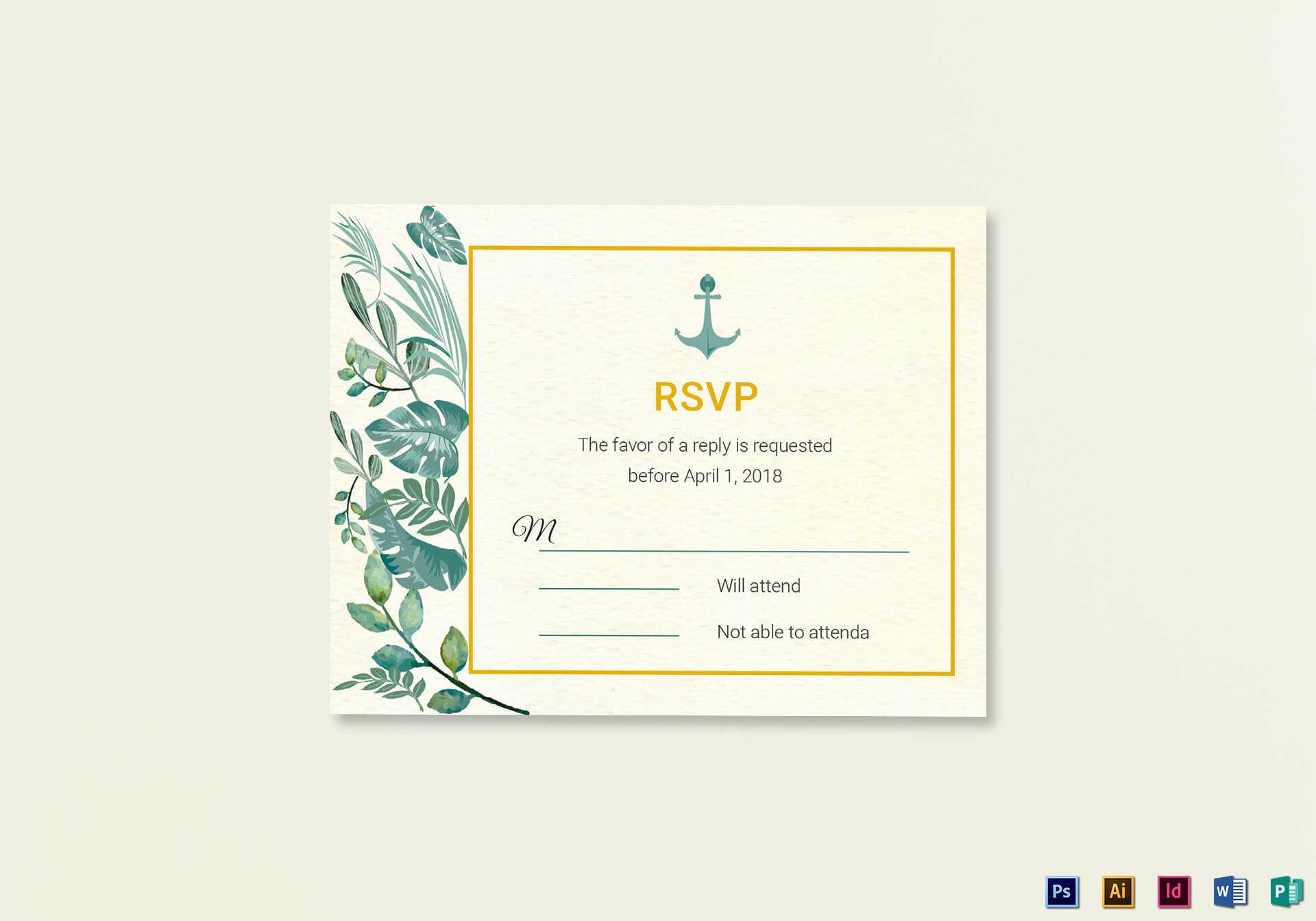 Nautical Wedding Rsvp Card Template Pertaining To Template For Rsvp Cards For Wedding