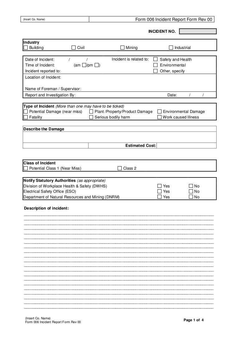 Near Miss Incident Report Template – Yupar.magdalene Project Regarding Near Miss Incident Report Template