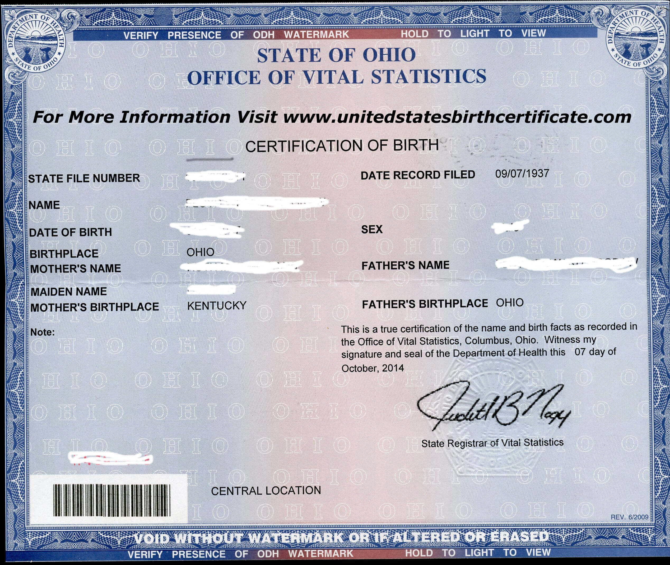 Need A Copy Of Your Ohio Birth Certificate? #wecanhelp Order Inside Novelty Birth Certificate Template