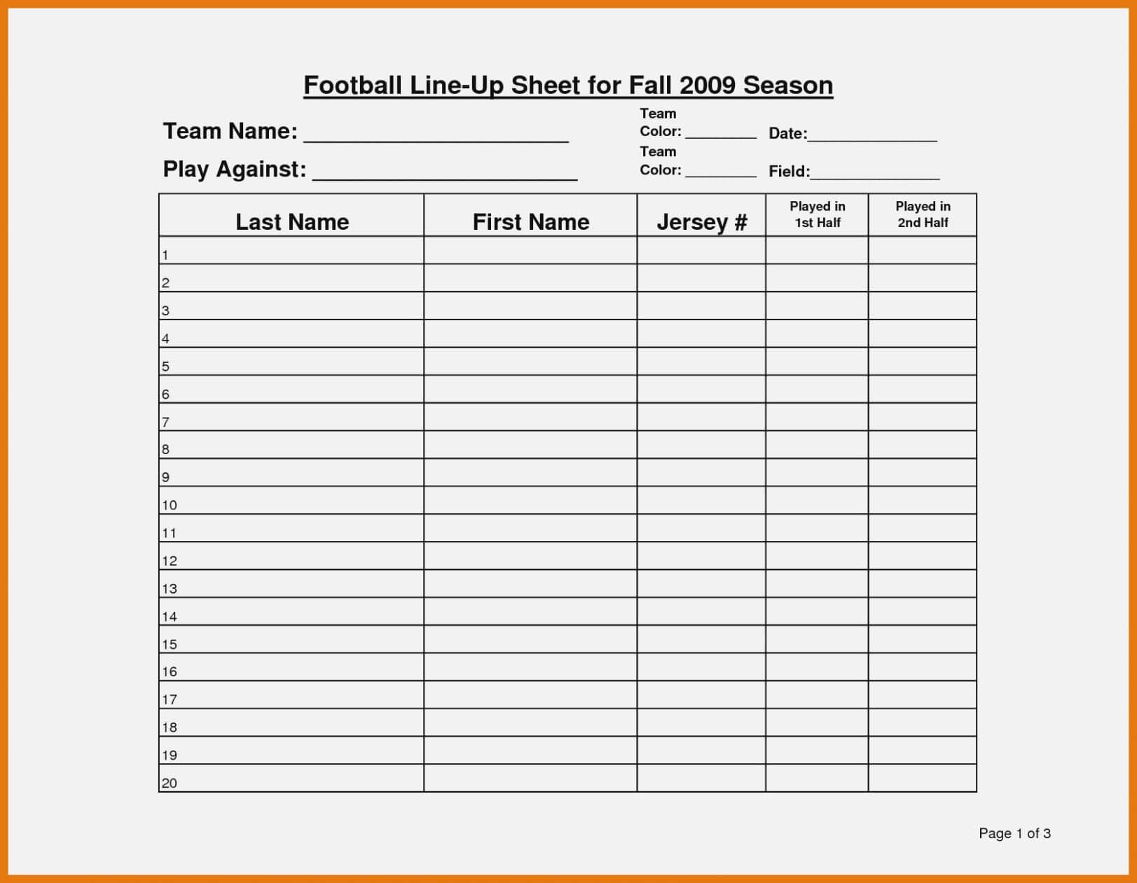 New Blank Roster Sheet #exceltemplate #xls #xlstemplate Throughout Blank Football Depth Chart Template