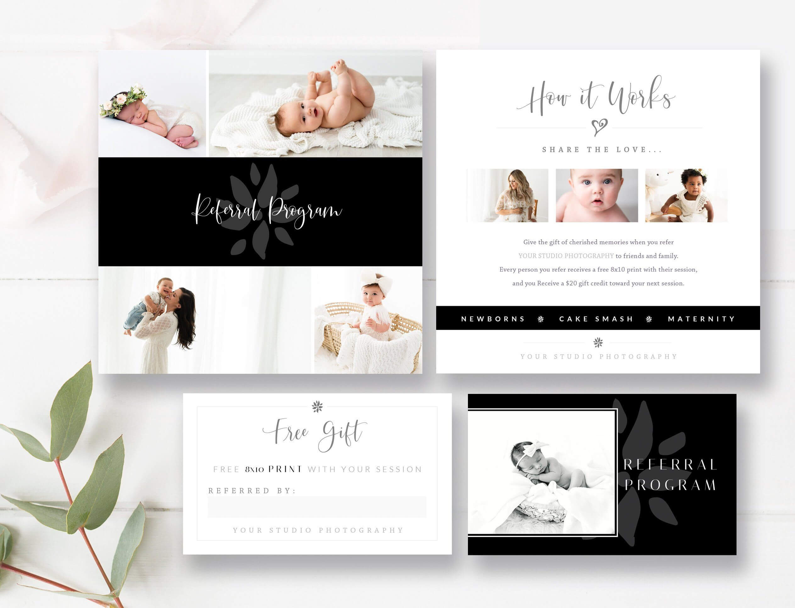 Newborn Photography Referral Card + Matching Business Card Pertaining To Referral Card Template Free