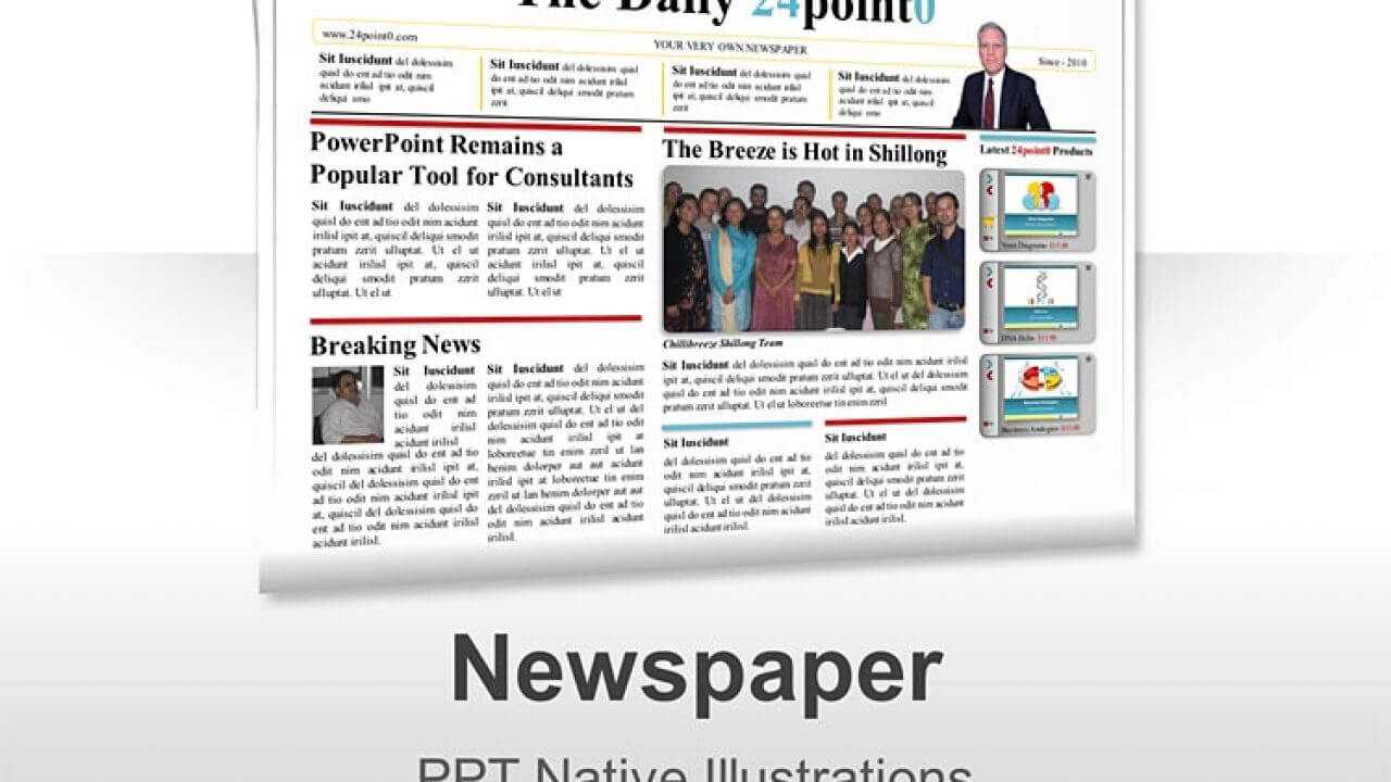 Newspaper Powerpoint Template In Newspaper Template For Powerpoint