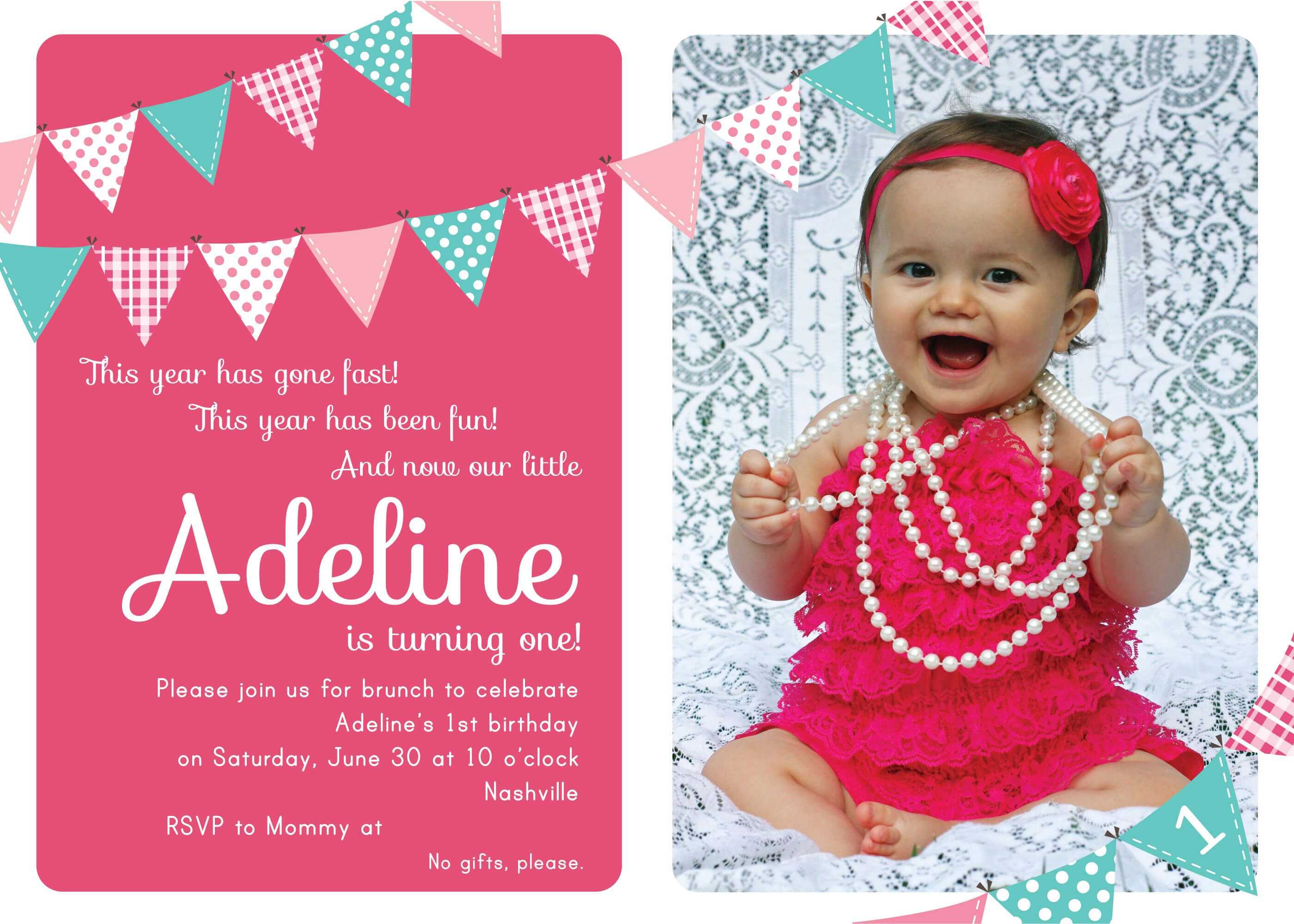 Nice Unique Ideas For First Birthday Party Invitations Within First Birthday Invitation Card Template