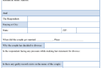 No Fault Divorce Form : Sample Forms in Fault Report Template Word