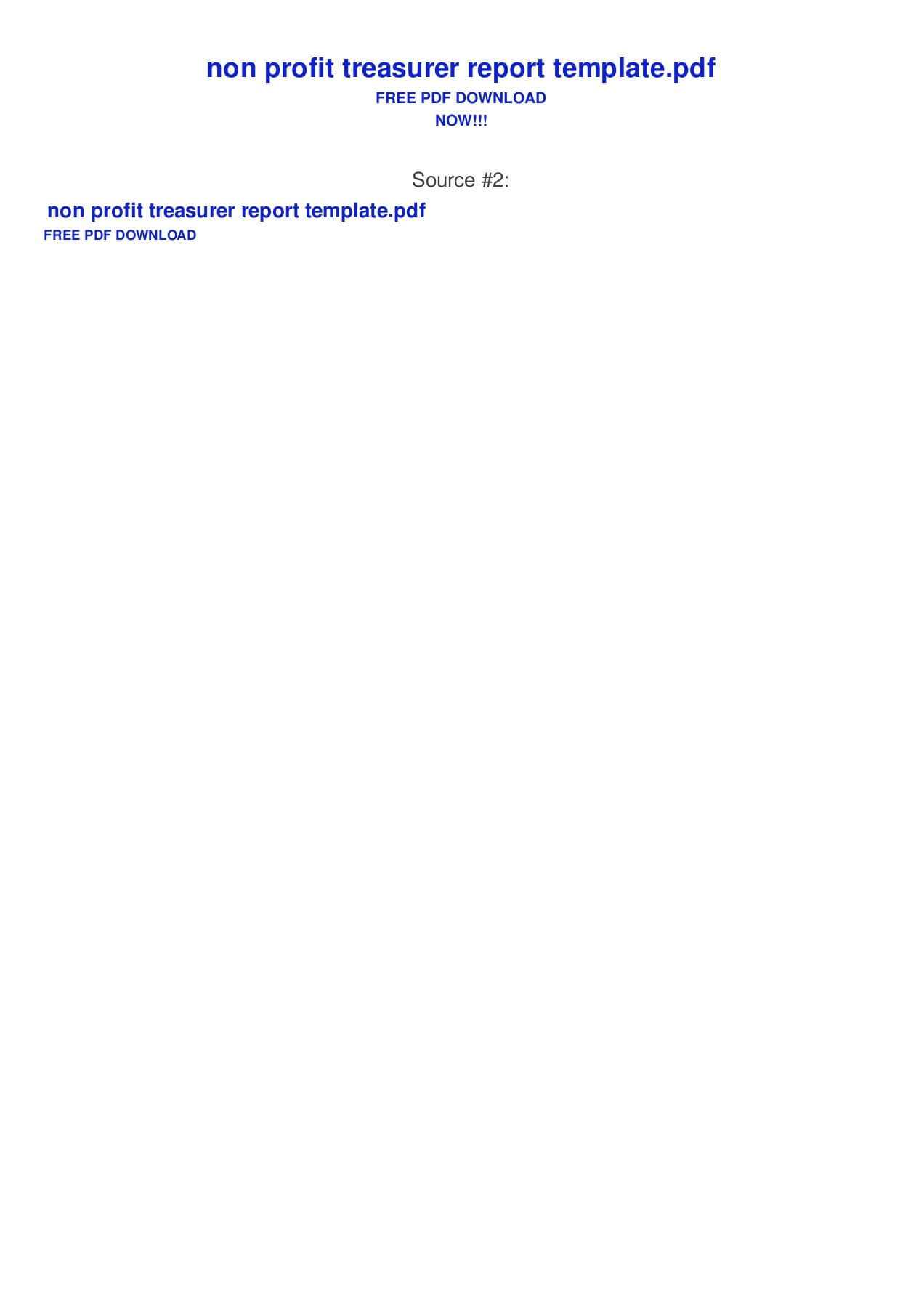 Non Profit Treasurer Report Template For Treasurer Report Template