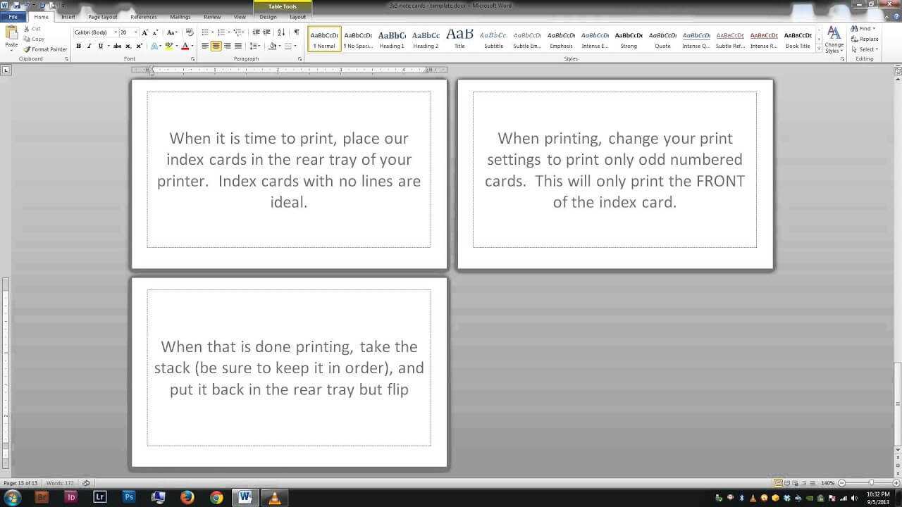 Note/index Cards – Word Template With Word Cue Card Template