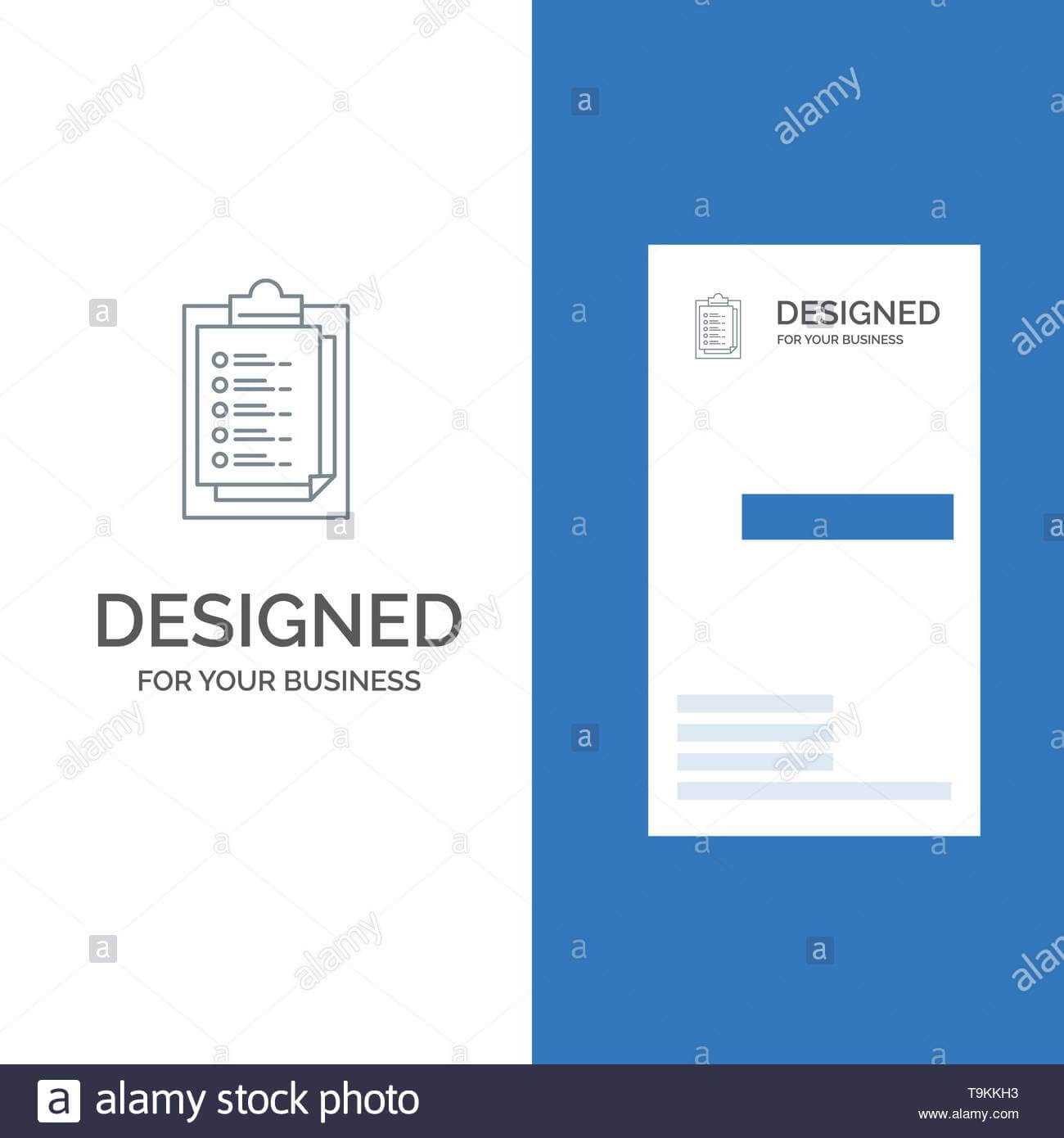 Notepad, Report Card, Result, Presentation Grey Logo Design With Result Card Template