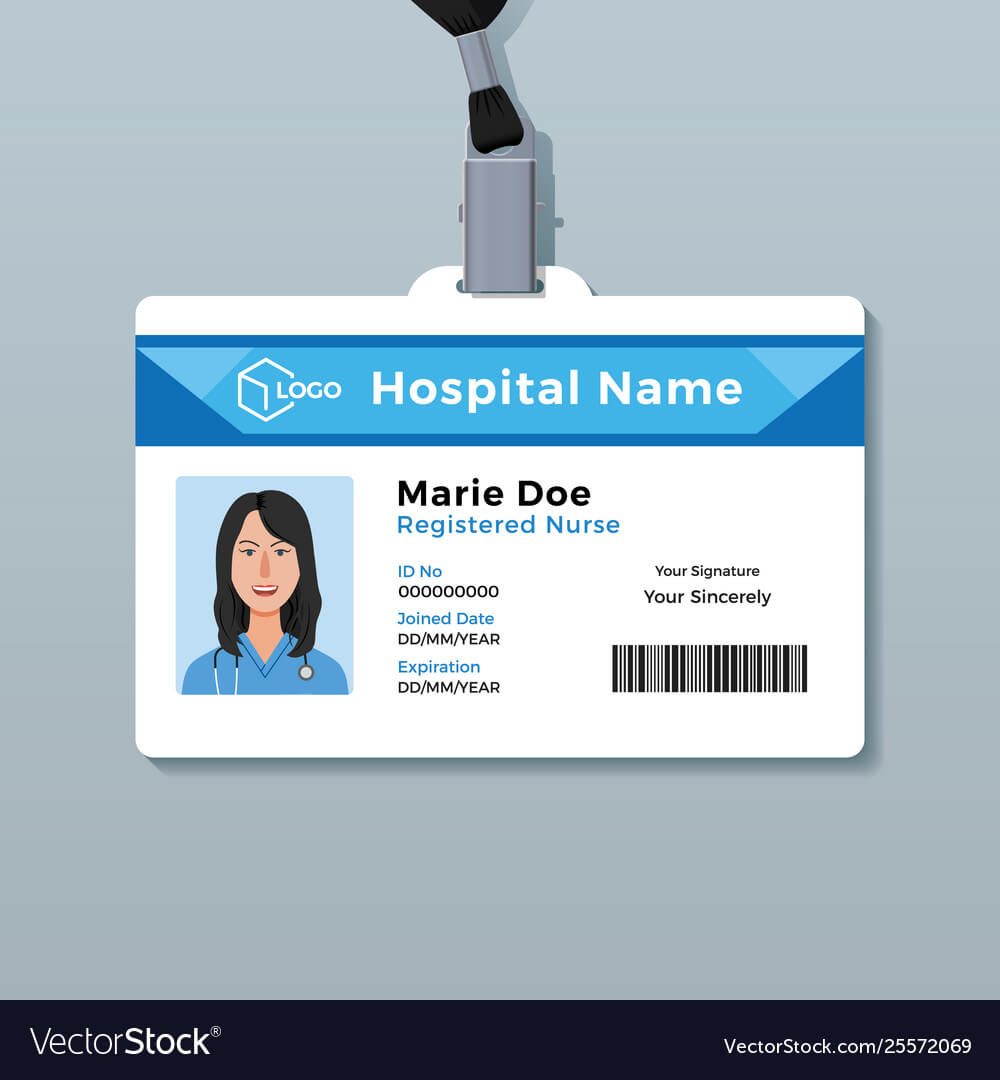 Nurse Id Card Medical Identity Badge Template Inside Personal Identification Card Template