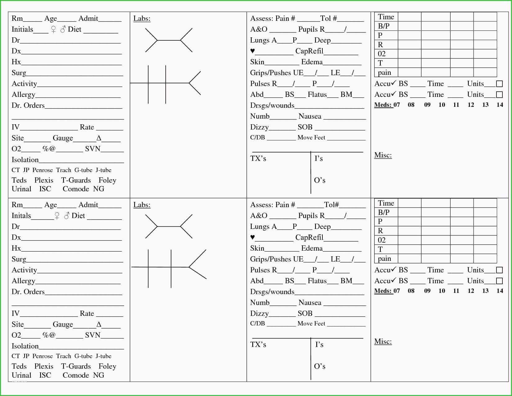 Nursing Shift Report Template New Gallery Nurse Sheet In Nursing Report Sheet Template