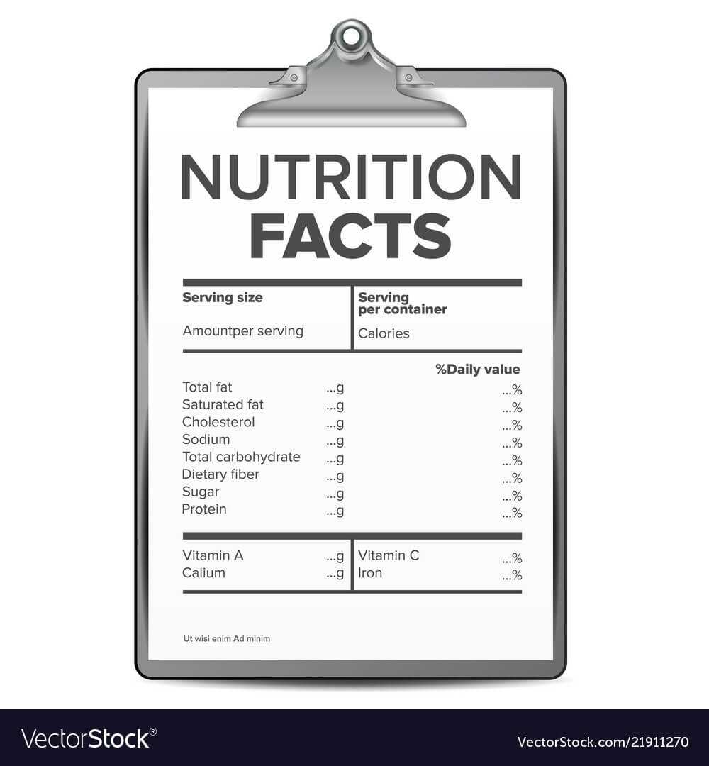 Nutrition Facts Blank Template Diet Within Blank Food Label Template