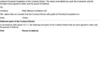 Nzia Standard Construction Contract - Pdf in Jct Practical Completion Certificate Template