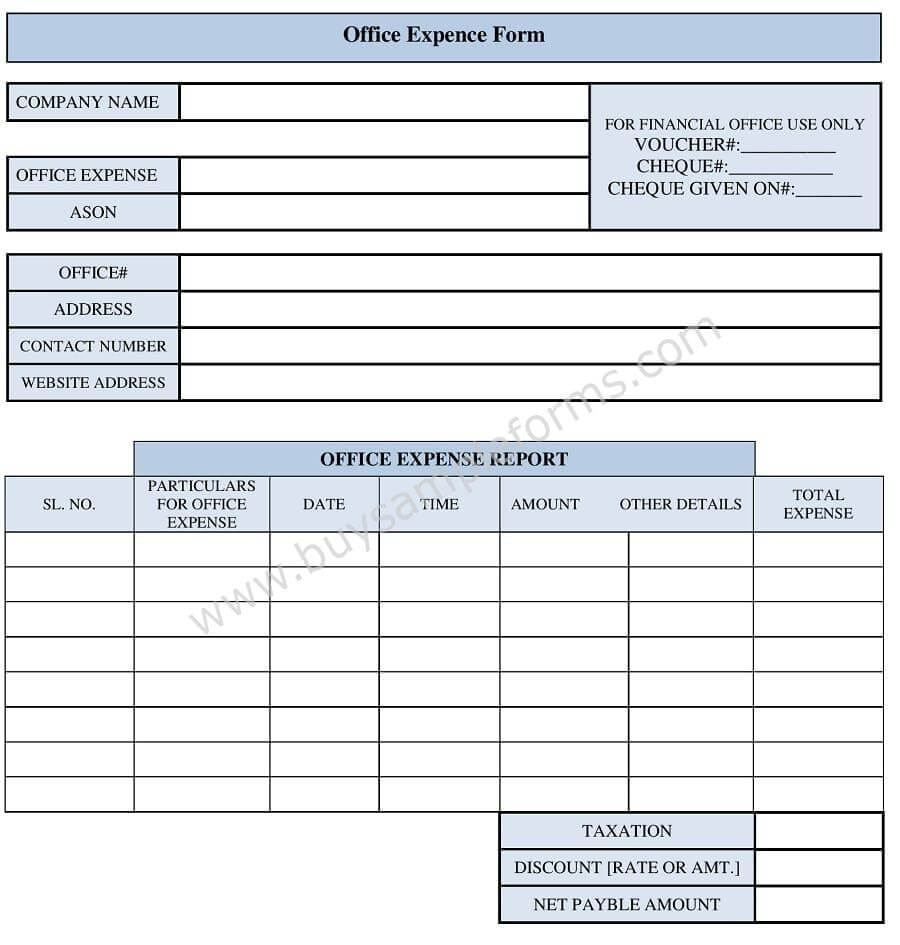 Office Expenses Form Template | Expense Form Template With Regard To Reimbursement Form Template Word