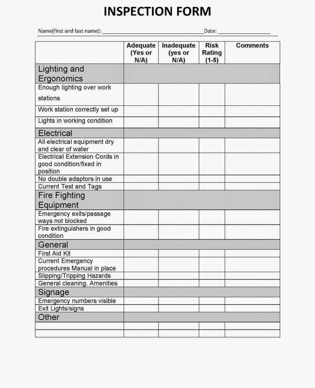 Ohs Inspection Report Template Inside Ohs Monthly Report Regarding Ohs Monthly Report Template