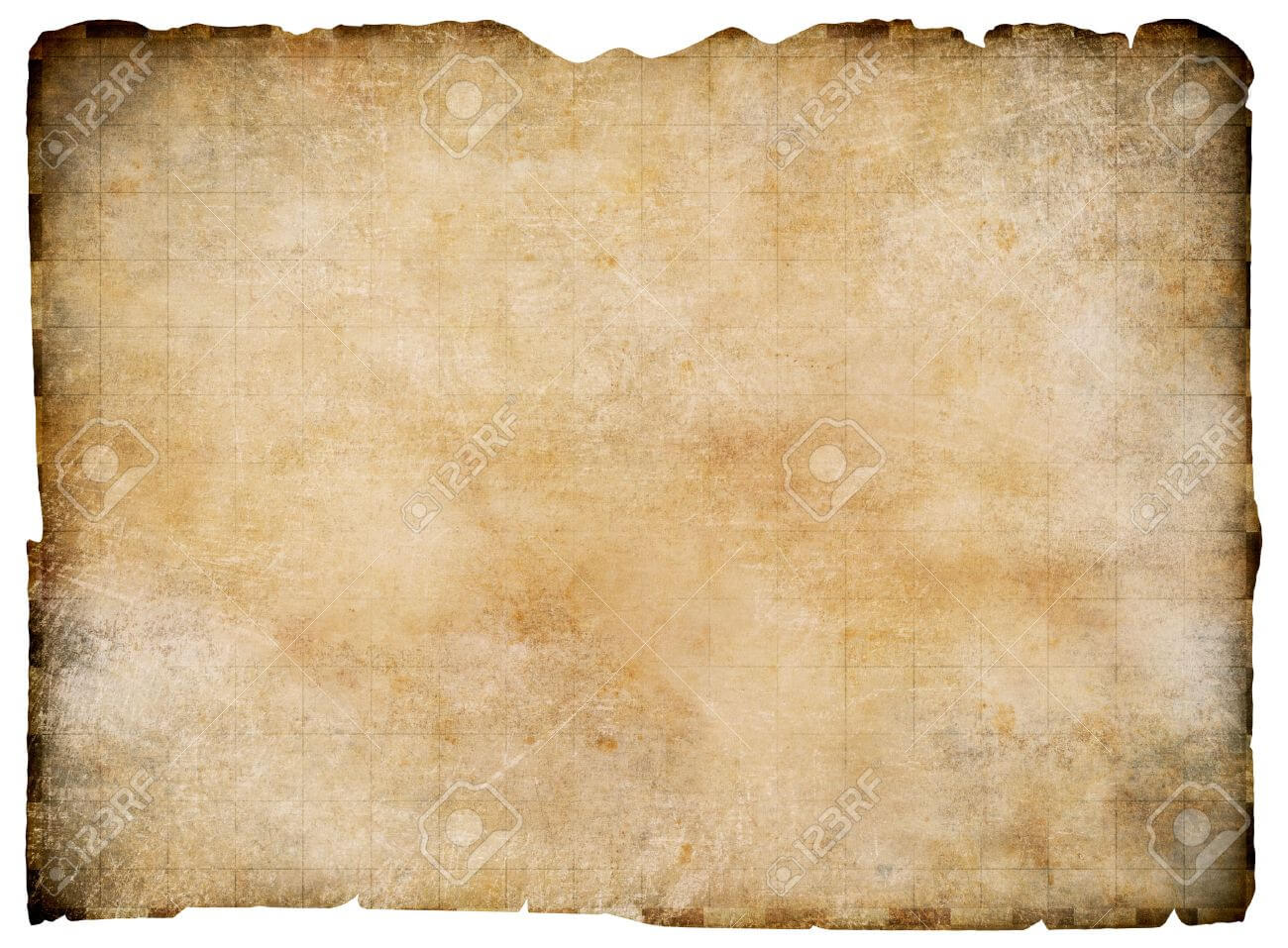 Old Blank Parchment Treasure Map Isolated. Clipping Path Is Within Blank Pirate Map Template