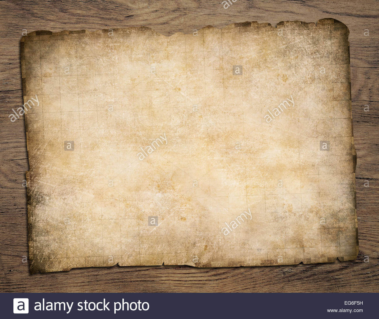 Old Blank Parchment Treasure Map On Wooden Table Stock Photo With Regard To Blank Pirate Map Template