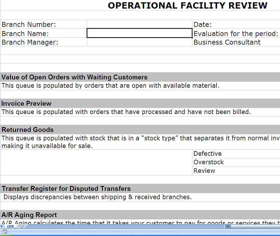 Operations Review | Operational Review | Post Erp Implementation With Regard To Implementation Report Template