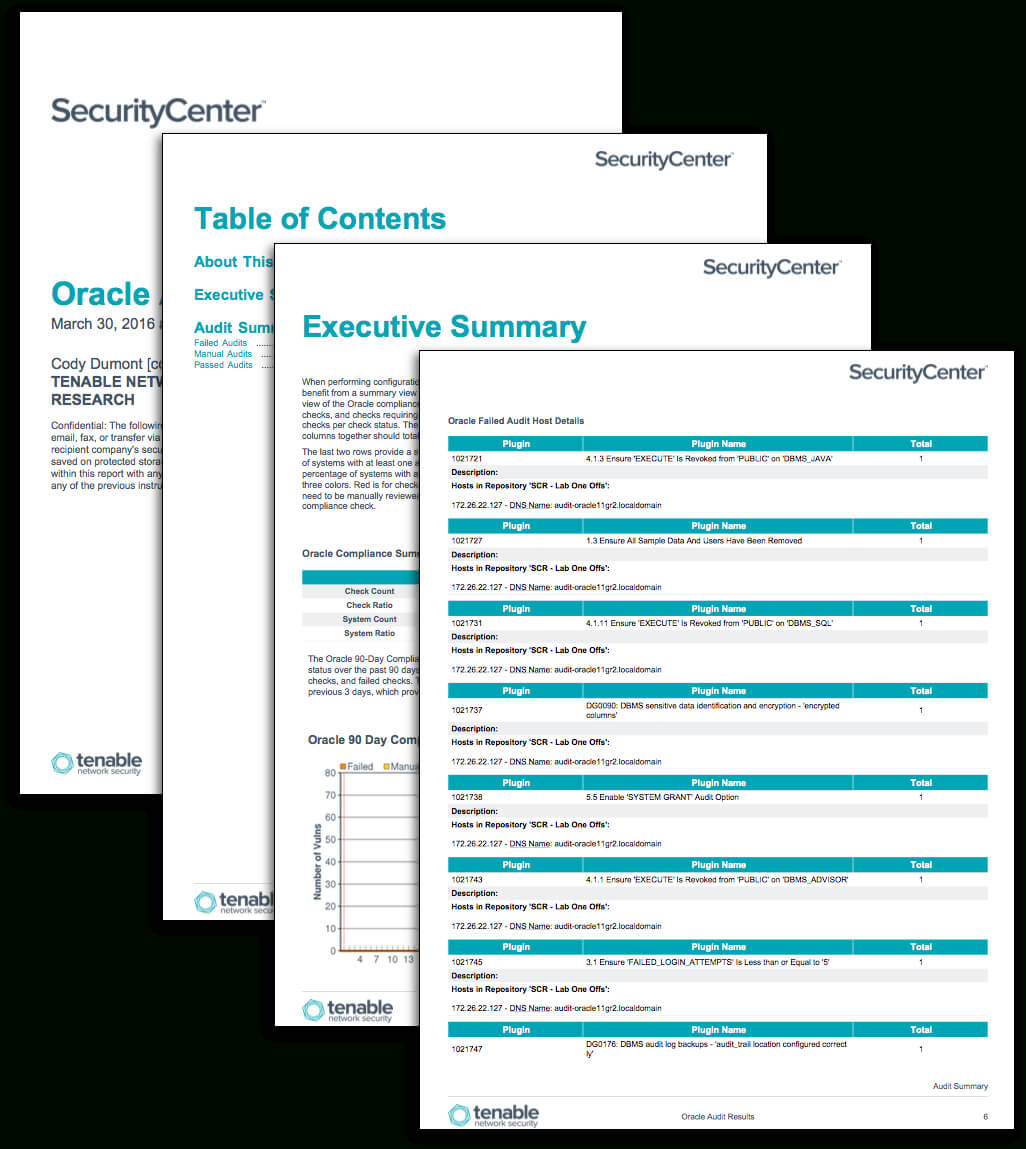 Oracle Audit Results – Sc Report Template | Tenable® Intended For Network Analysis Report Template