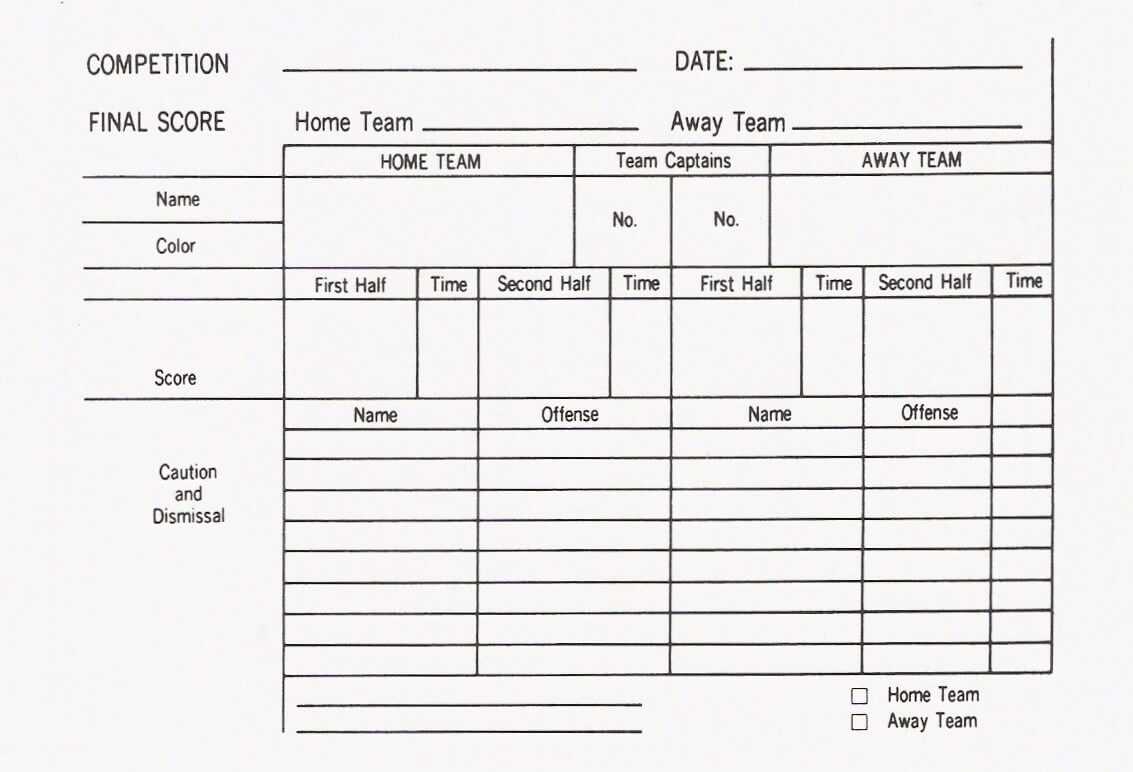 Organisation: Match Cards | Refereeing The Beautiful Game With Soccer Referee Game Card Template