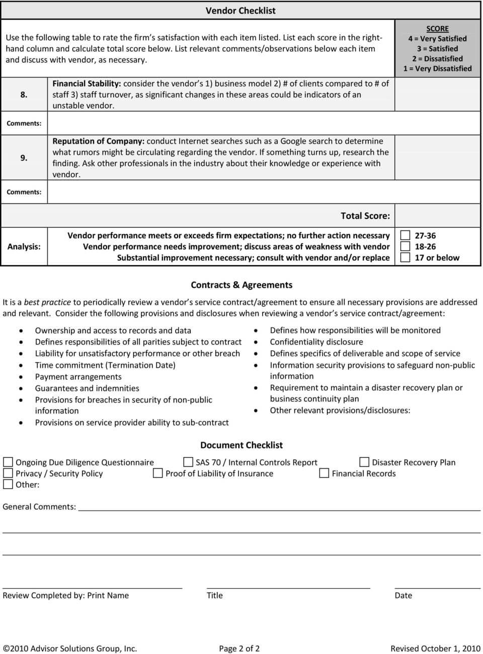 Outsourcing Due Diligence Form – Pdf Pertaining To Vendor Due Diligence Report Template