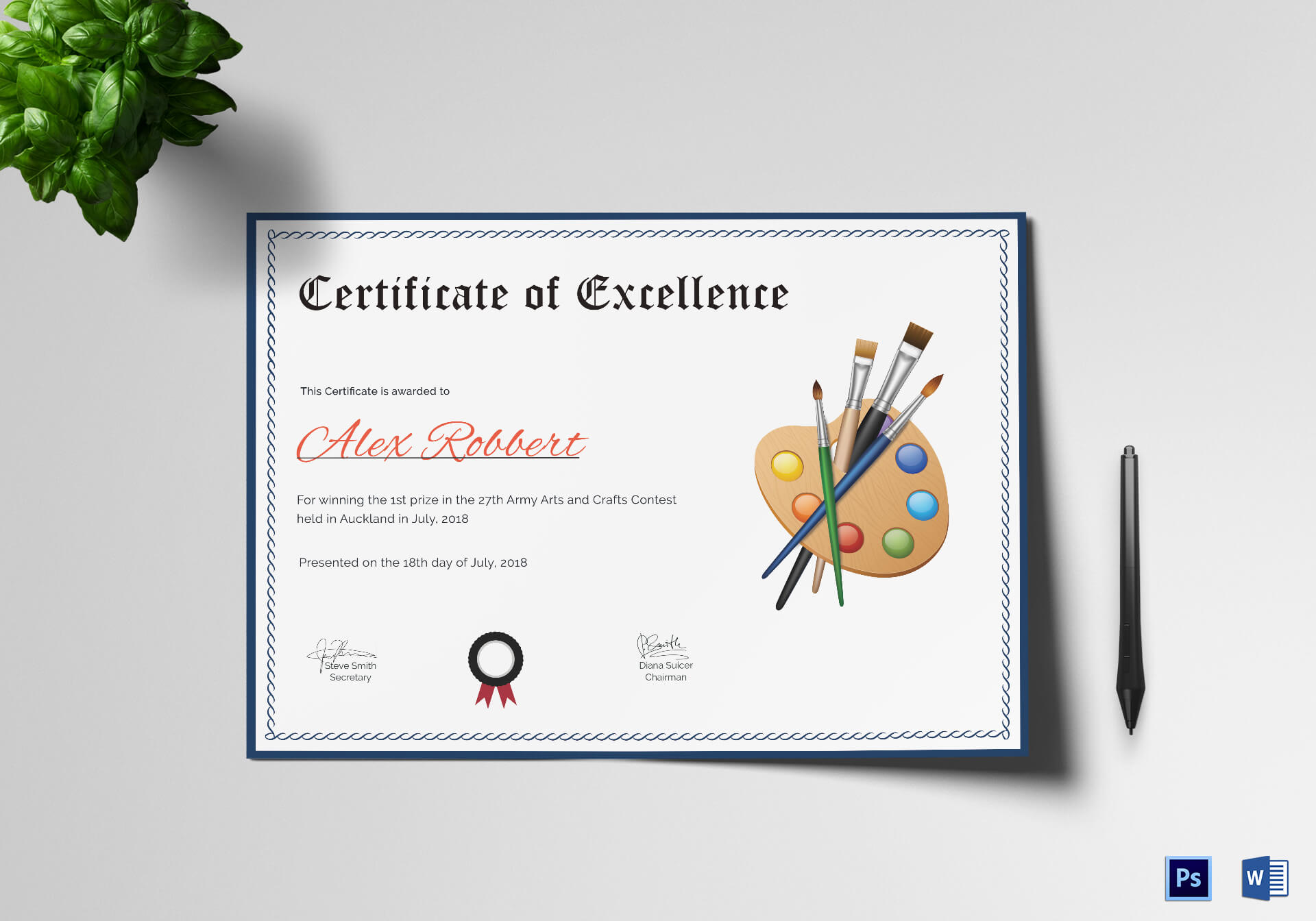 Painting Award Certificate Template In Award Certificate Design Template