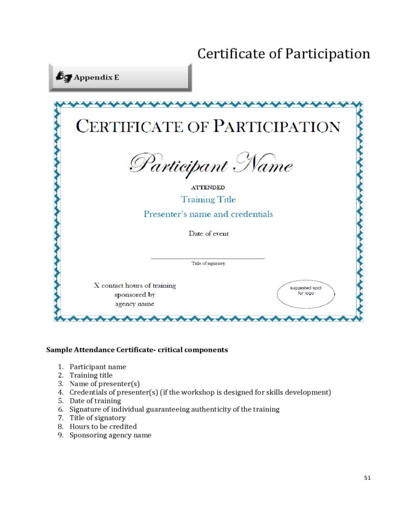 Participation Certificate – 6 Free Templates In Pdf, Word Pertaining To Sample Certificate Of Participation Template