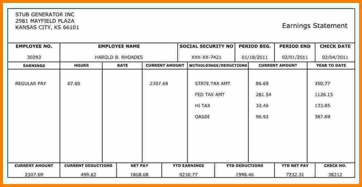 Paystubs Free – Major.magdalene Project Throughout Blank Pay Stub Template Word