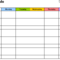 Pdf Timetable Template 2: Landscape Format, A4, 1 Page regarding Blank Revision Timetable Template