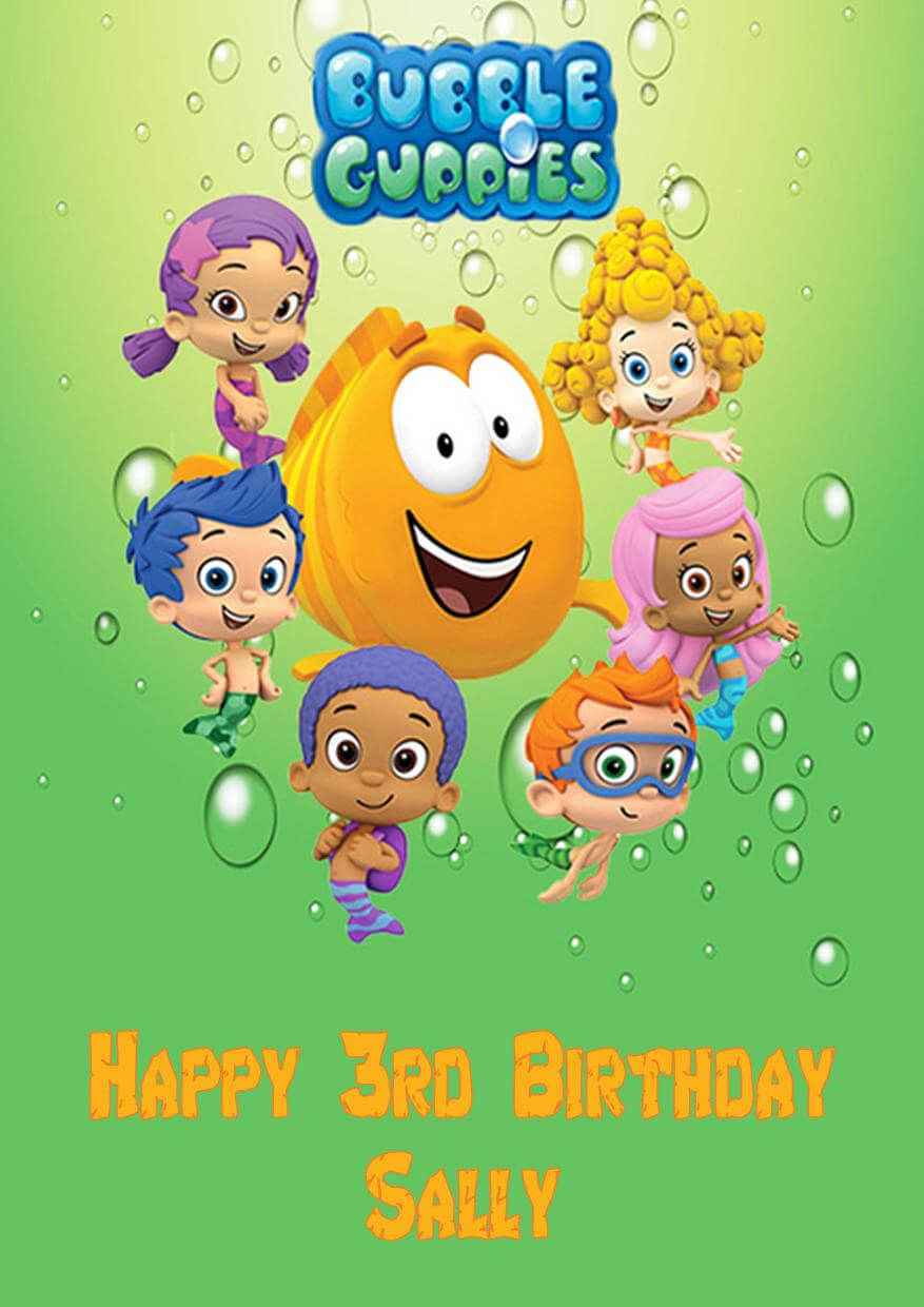 Personalised Bubble Guppies Birthday Card Throughout Bubble Guppies Birthday Banner Template