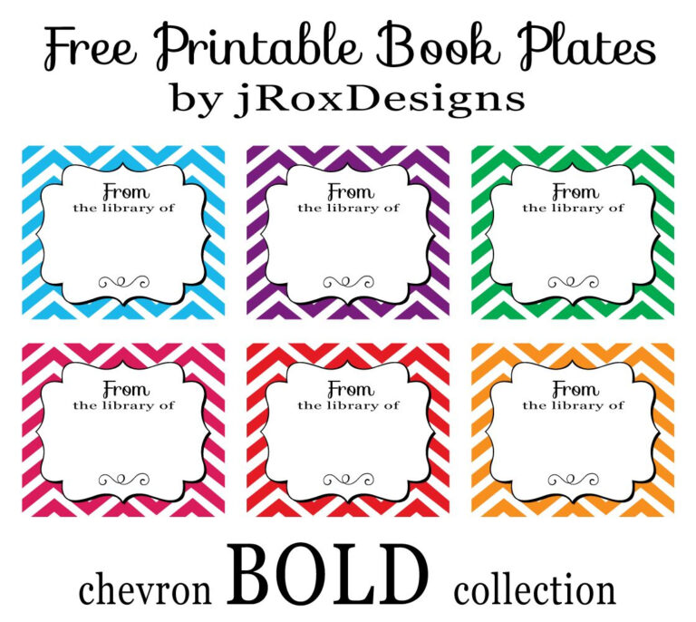 Personalized Your Library With Free Printable Chevron Book in Bookplate