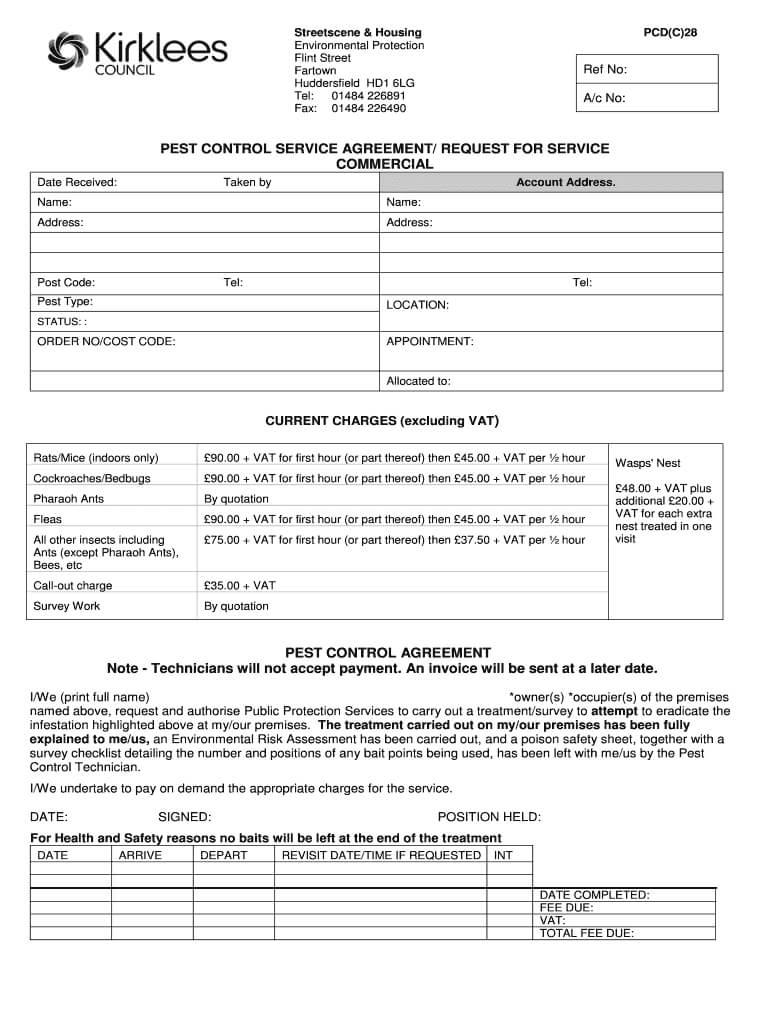 Pest Control Quotation Format Pdf – Fill Online, Printable For Pest Control Inspection Report Template