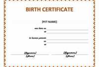 Pet Birth Certificate Maker | Pet Birth Certificate For Word with regard to Birth Certificate Template For Microsoft Word