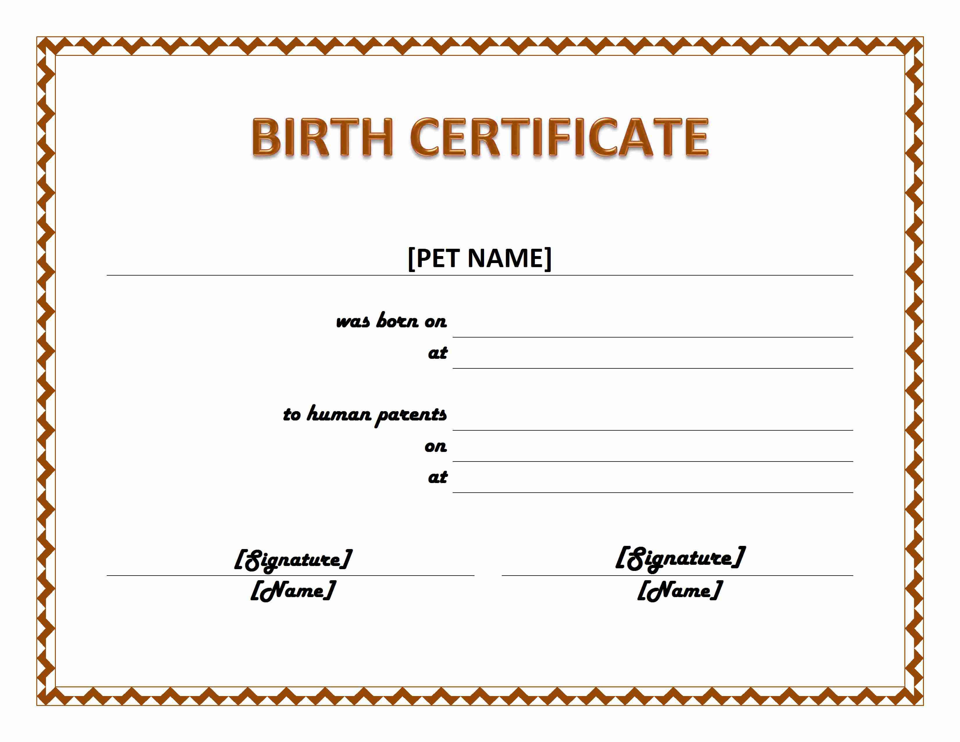 Pet Birth Certificate Template - Ms Word Templates Regarding Birth Certificate Templates For Word