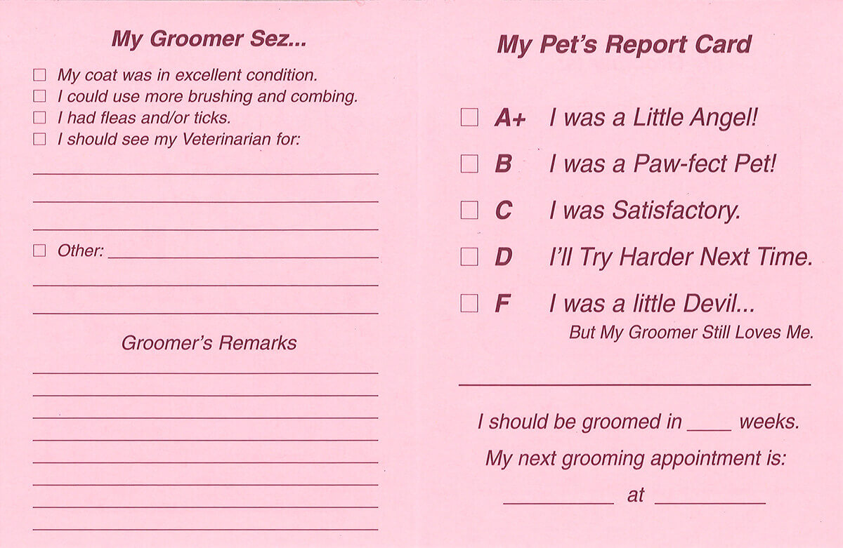 Pet Report Card Template – Yupar.magdalene Project Within Dog Grooming Record Card Template